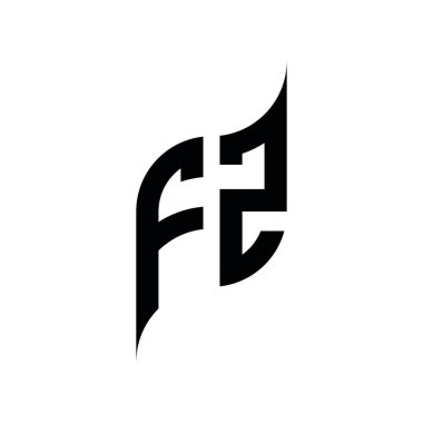 FZ Monogram geometrik şekil şablonu. Monogram ilk tasarım vektörü beyaz arkaplanda izole edildi