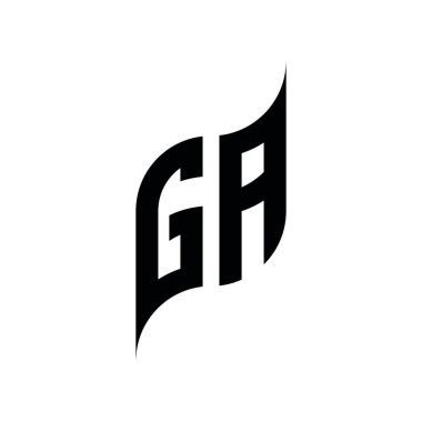 GA Monogram geometrik şekil şablonu. Monogram ilk tasarım vektörü beyaz arkaplanda izole edildi