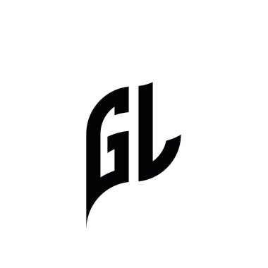 GL Monogram geometrik biçim şablonu. Monogram ilk tasarım vektörü beyaz arkaplanda izole edildi