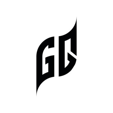 GQ Monogram geometrik biçim şablonu. Monogram ilk tasarım vektörü beyaz arkaplanda izole edildi