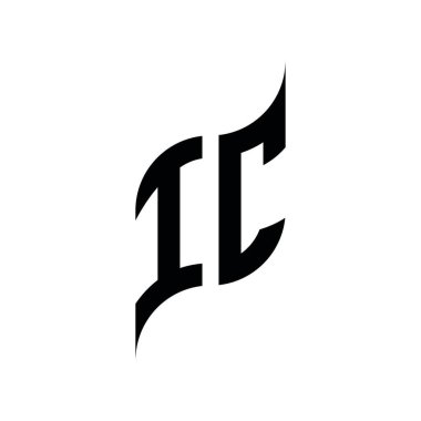 IC Monogram geometrik biçim şablonu. Monogram ilk tasarım vektörü beyaz arkaplanda izole edildi