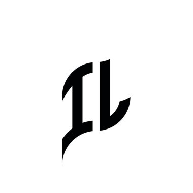 IL Monogram geometrik biçim şablonu. Monogram ilk tasarım vektörü beyaz arkaplanda izole edildi