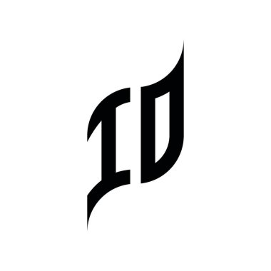 IO Monogram geometrik şekil şablonu. Monogram ilk tasarım vektörü beyaz arkaplanda izole edildi