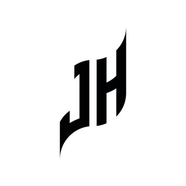JH Monogram geometrik şekil şablonu. Monogram ilk tasarım vektörü beyaz arkaplanda izole edildi