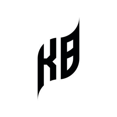 KB Monogram geometrik biçim şablonu. Monogram ilk tasarım vektörü beyaz arkaplanda izole edildi