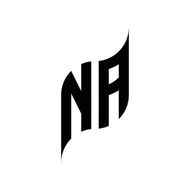 NA Monogram geometrik şekil şablonu. Monogram ilk tasarım vektörü beyaz arkaplanda izole edildi