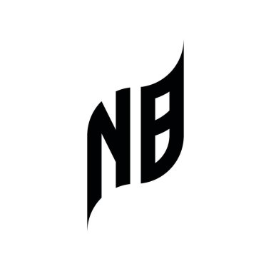 NB Monogram geometrik biçim şablonu. Monogram ilk tasarım vektörü beyaz arkaplanda izole edildi