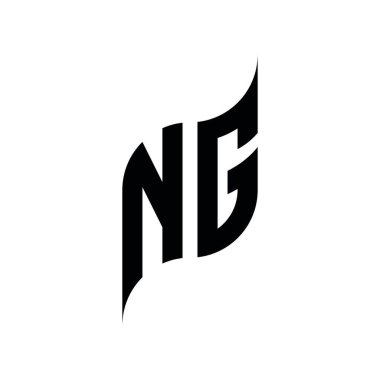 NG Monogram geometrik şekil şablonu. Monogram ilk tasarım vektörü beyaz arkaplanda izole edildi
