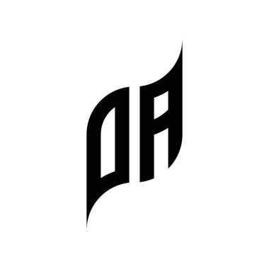 OA Monogram geometrik şekil şablonu. Monogram ilk tasarım vektörü beyaz arkaplanda izole edildi