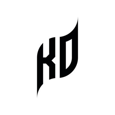 KO Monogram geometrik şekil şablonu. Monogram ilk tasarım vektörü beyaz arkaplanda izole edildi