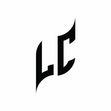 LC Monogram geometrik şekil şablonu. Monogram ilk tasarım vektörü beyaz arkaplanda izole edildi