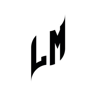 LM Monogram geometrik şekil şablonu. Monogram ilk tasarım vektörü beyaz arkaplanda izole edildi