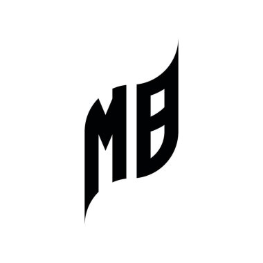 MB Monogram geometrik şekil şablonu. Monogram ilk tasarım vektörü beyaz arkaplanda izole edildi