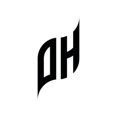 Monogram geometrik şekil şablonu. Monogram ilk tasarım vektörü beyaz arkaplanda izole edildi