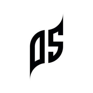 OS Monogram geometrik şekil şablonu. Monogram ilk tasarım vektörü beyaz arkaplanda izole edildi