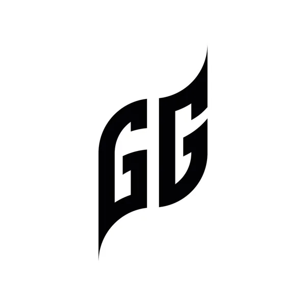 Gg单字几何形状模板 在白色背景上分离的初始设计矢量 — 图库矢量图片