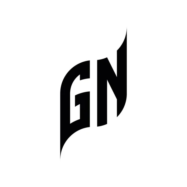 Gn字形几何样式模板 在白色背景上分离的初始设计矢量 — 图库矢量图片