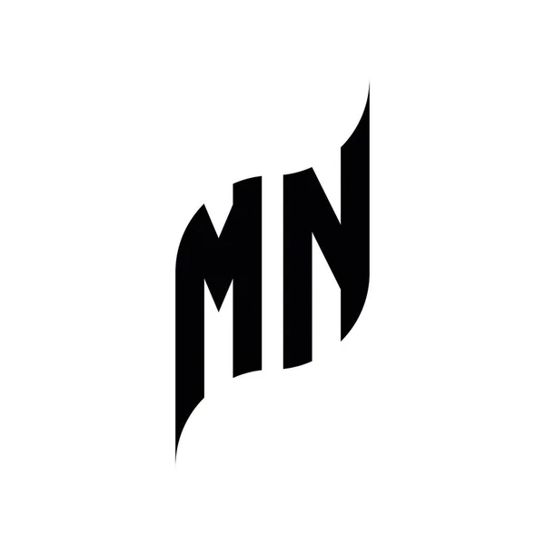 Mn单字几何形状模板 在白色背景上分离的初始设计矢量 — 图库矢量图片