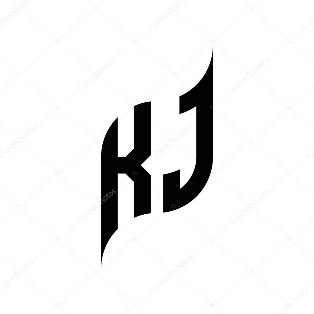 KJ Monogram geometric shape style template. Monogram initial design vector isolated on white background