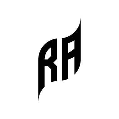 RA monogram geometrik şekil şablonu. Monogram ilk tasarım vektörü beyaz arkaplanda izole edildi