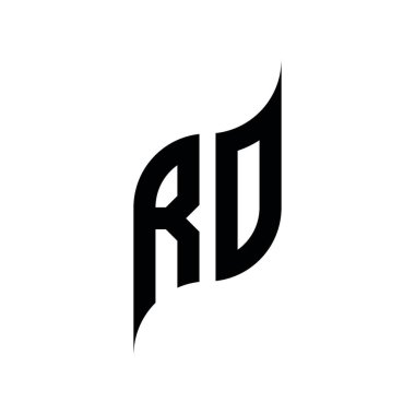 RO Monogram geometrik şekil şablonu. Monogram ilk tasarım vektörü beyaz arkaplanda izole edildi