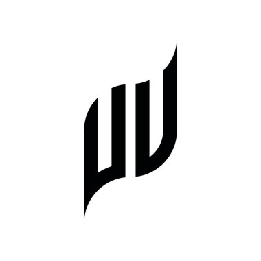 UU Monogram geometrik biçim şablonu. Monogram ilk tasarım vektörü beyaz arkaplanda izole edildi