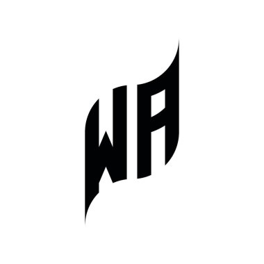 WA Monogram geometrik şekil şablonu. Monogram ilk tasarım vektörü beyaz arkaplanda izole edildi