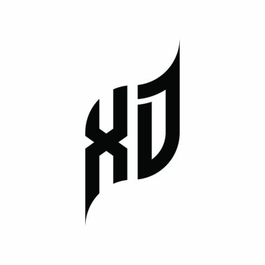 XD monogram geometrik şekil şablonu. Monogram ilk tasarım vektörü beyaz arkaplanda izole edildi