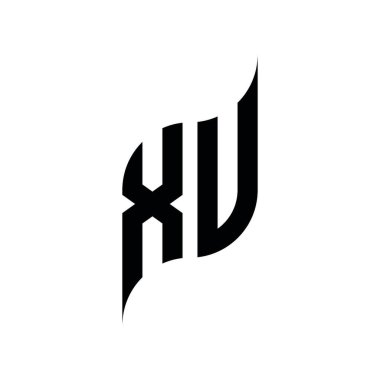 XU Monogram geometrik şekil şablonu. Monogram ilk tasarım vektörü beyaz arkaplanda izole edildi