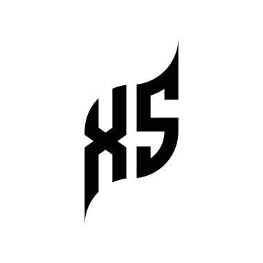 XS Monogram geometrik biçim şablonu. Monogram ilk tasarım vektörü beyaz arkaplanda izole edildi