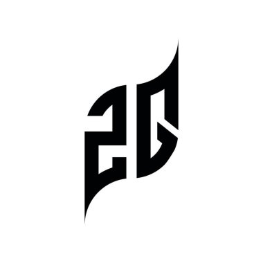 ZQ Monogram geometrik şekil şablonu. Monogram ilk tasarım vektörü beyaz arkaplanda izole edildi