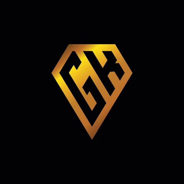 Logo Zlatým Kosočtvercovým Tvarem Vektor Monogram Geometrický Zlatý Tvar Styl — Stockový vektor
