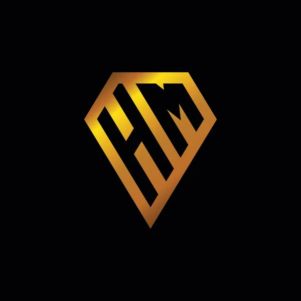 Logo Avec Vecteur Style Forme Diamant Doré Style Forme Géométrique — Image vectorielle