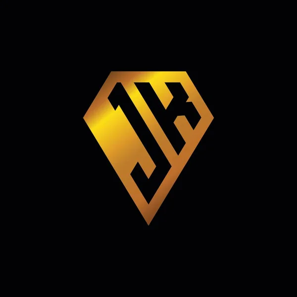 Logo Mit Goldenem Diamanten Stil Vektor Monogramm Geometrische Goldene Form — Stockvektor