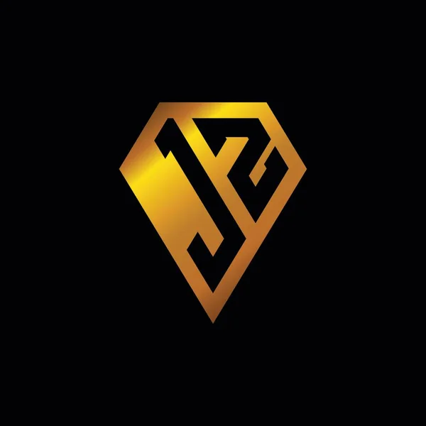 Logotipo Con Vector Estilo Forma Diamante Dorado Estilo Forma Dorada — Archivo Imágenes Vectoriales