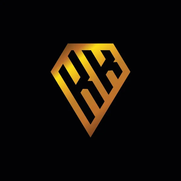 Logo Mit Goldenem Diamanten Stil Vektor Monogramm Geometrische Goldene Form — Stockvektor