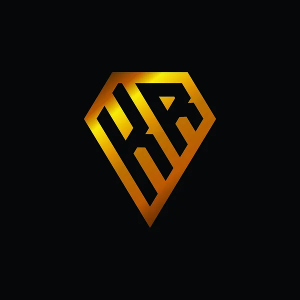 Logo Mit Goldenem Rautenstil Vektor Monogramm Geometrische Goldene Form Stil — Stockvektor