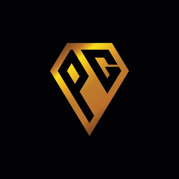 Logo Mit Goldenem Diamanten Stil Vektor Monogramm Geometrische Goldene Form — Stockvektor