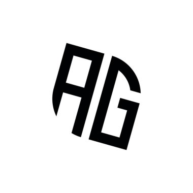 Beyaz arkaplanda izole edilmiş geometrik şekil vektör monogram tasarım şablonu olan AG logosu