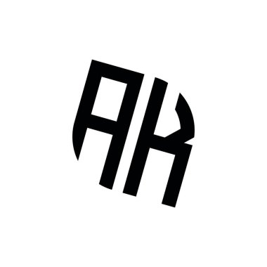 Beyaz arkaplanda izole edilmiş geometrik şekil vektör monogram tasarım şablonu olan AK logosu