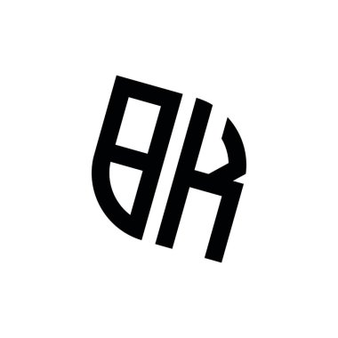 Beyaz arkaplanda izole edilmiş geometrik şekil vektör monogram tasarım şablonu olan BK logosu