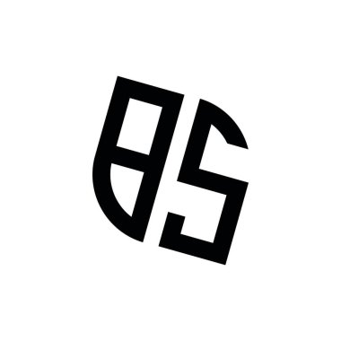 Beyaz arkaplanda izole edilmiş geometrik şekil vektör monogram tasarım şablonu olan BS logosu