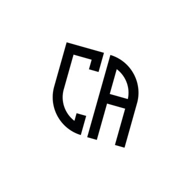 Beyaz arkaplanda izole edilmiş geometrik şekil vektör monogram tasarım şablonu olan CA logosu