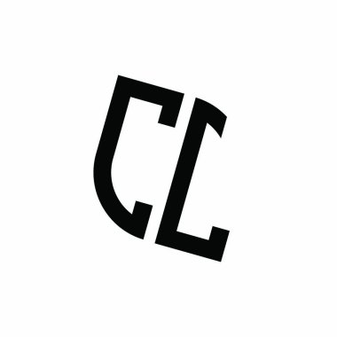Beyaz arkaplanda izole edilmiş geometrik şekil vektör monogram tasarım şablonu olan CL logosu