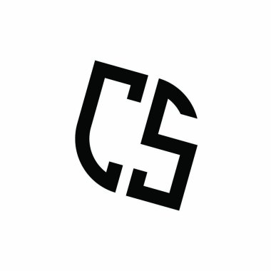 Beyaz arkaplanda izole edilmiş geometrik şekil vektör monogram tasarım şablonu olan CS logosu