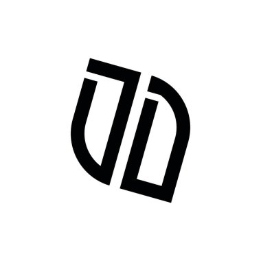 Beyaz arkaplanda izole edilmiş geometrik şekil vektör monogram tasarım şablonu olan DD logosu