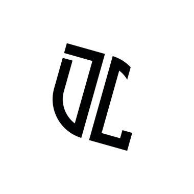 Beyaz arkaplanda izole edilmiş geometrik şekil vektör monogram tasarım şablonu olan DL logosu