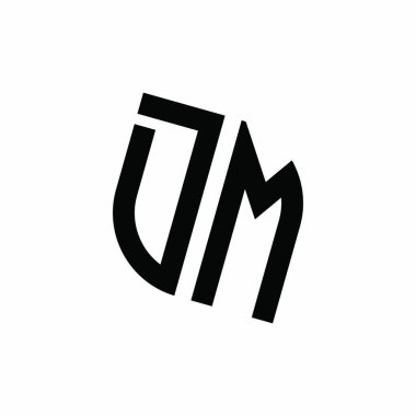 Beyaz arkaplanda izole edilmiş geometrik şekil vektör monogram tasarım şablonu olan DM logosu