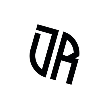 Beyaz arkaplanda izole edilmiş geometrik şekil vektör monogram tasarım şablonu olan DR logosu