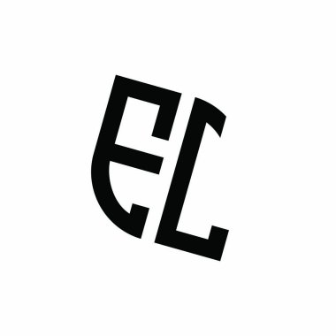 Beyaz arkaplanda izole edilmiş geometrik şekil vektör monogram tasarım şablonu olan EL logosu